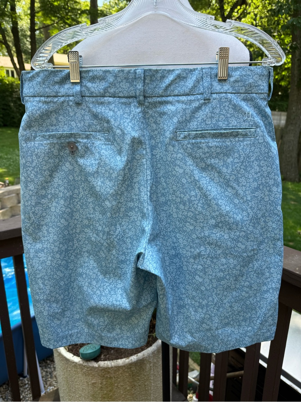 Walter Hagen Perfect 11 Men's Golf Shorts, Warm Blue Herringbone, Size 34